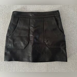 Size 4 Black leather mini skirt from Aritzia
